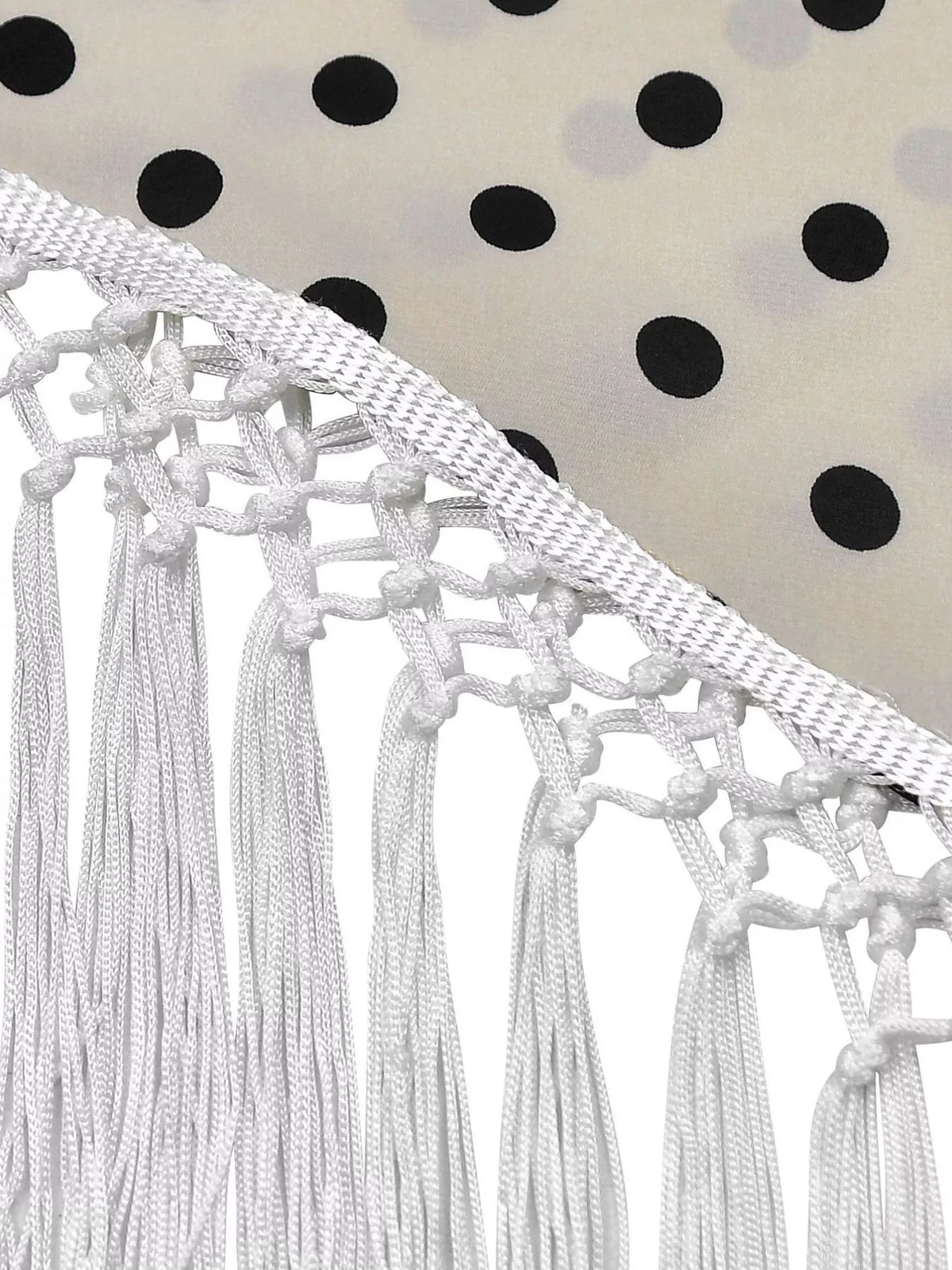 Polka Dot Halter Neck Cami Fringe Trim Pants Set (7)