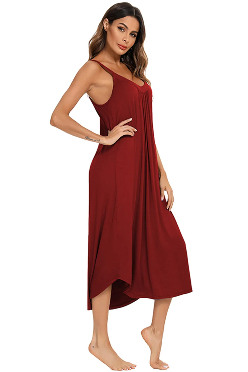 V-neck Midi Lounge Dress (23)