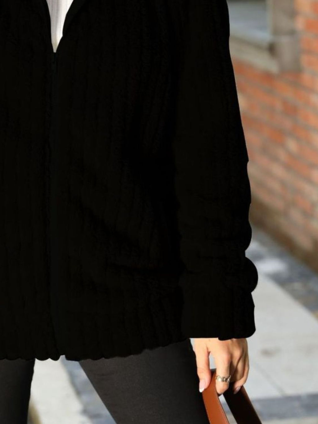 Zip-up Collared Ribbed Jacket (9)