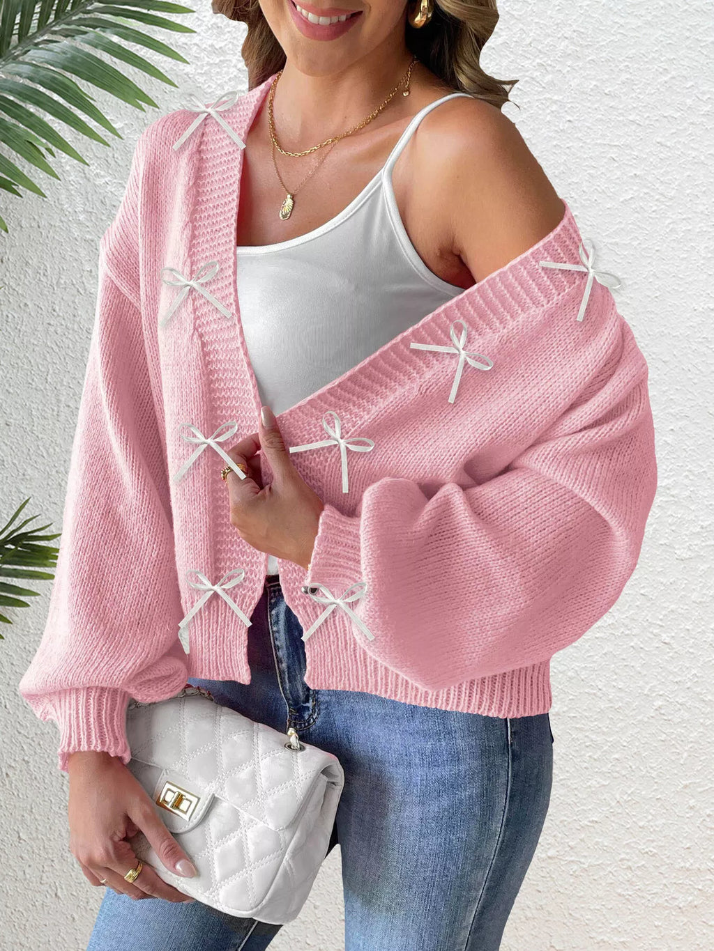Bow-tie Open Front Knit Cardigan (16)