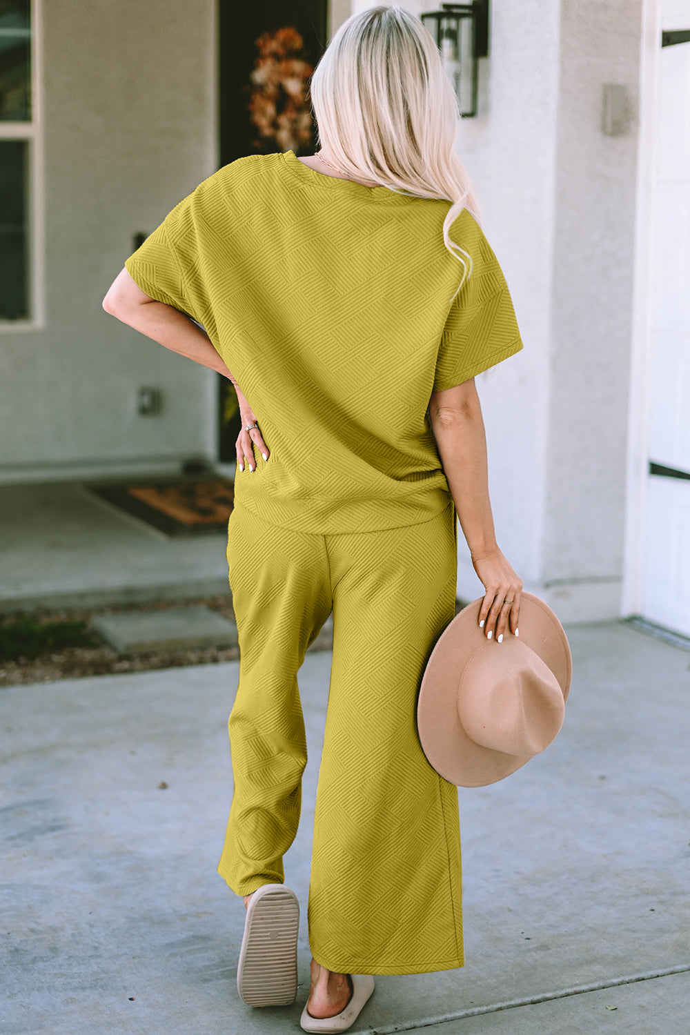 Short Sleeve Top Pants Set (31)
