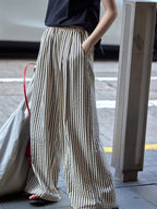 Full Size Striped Drawstring Waist Wide Leg Pants Plus (7)