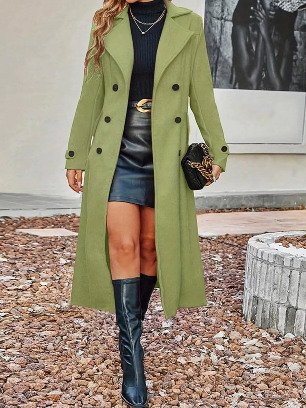Full Size Double-breasted Longline Trench Coat Plus (10)