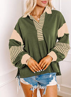Block Striped Johnny Collar Sweatshirt (29)