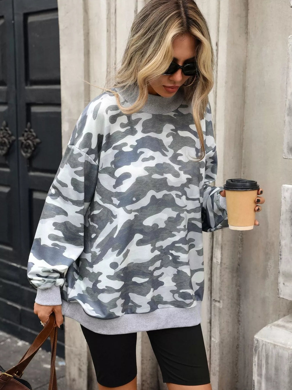 Camouflage Print Mock Neck Sweatshirt (12)