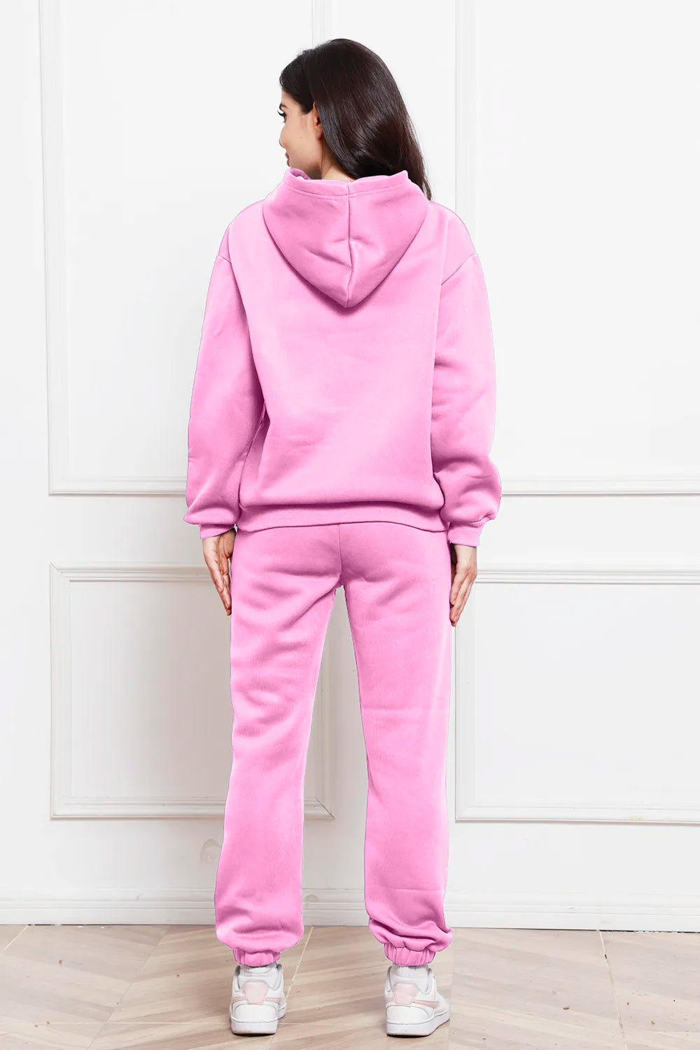 Drop Shoulder Long Sleeve Hoodie Pants Set (12)