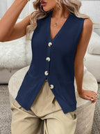 Button-down Knit Sweater Vest (12)