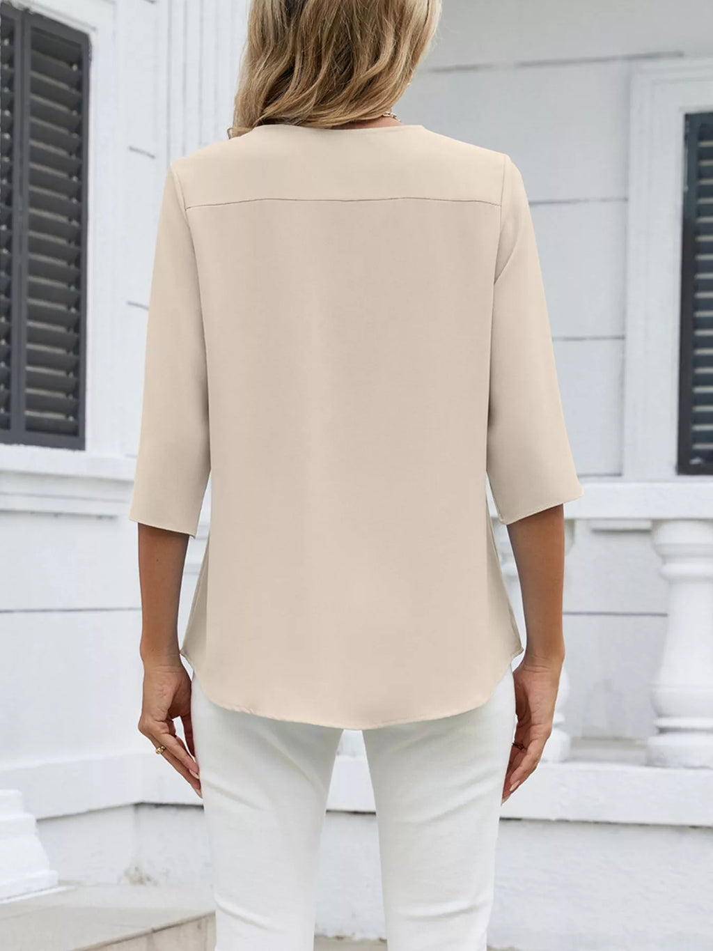 V-neck 3/4 Sleeve Blouse (13)