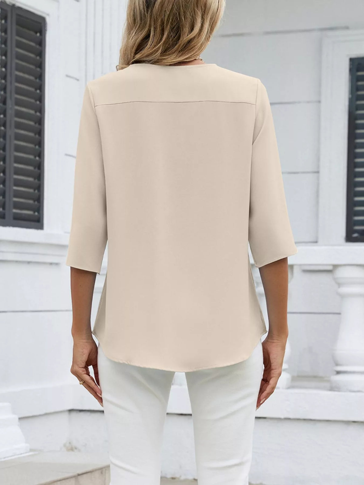V-neck 3/4 Sleeve Blouse (13)