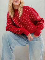Slit Round Neck Long Sleeve Sweater (5)