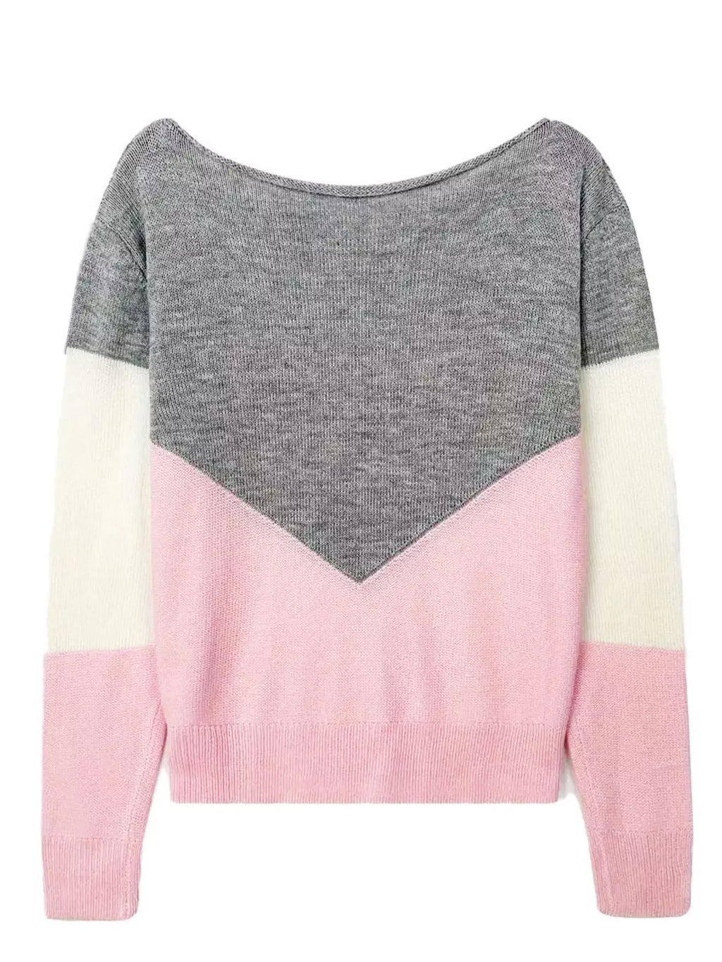 Openwork Block Long Sleeve Sweater (5)