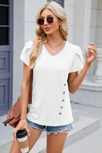 V-neck Short Sleeve T-shirt (12)