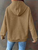 Textured Knit Drawstring Hoodie (24)