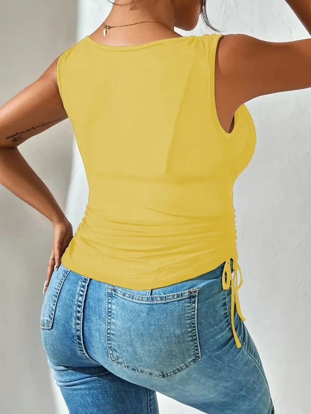 Side Drawstring Ruched Tank (34)