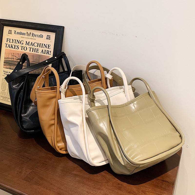 Simple Net Red Tote Bag Texture Commuter Briefcase Handbag photo 5