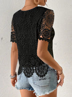 Lace Short Sleeve Blouse (6)