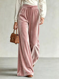 Velvet Wide-leg Pants Drawstring