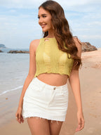 Cutout Round Neck Sleeveless Cover Up (10)