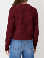 Textured Knit Button-front Cardigan (20)