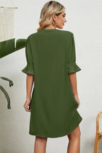 Notched Flounce Sleeve Mini Dress (13)