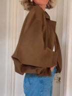 Zip Up Dropped Shoulder Suede Jacket (7)
