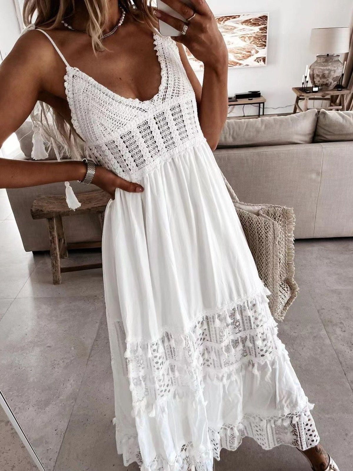 Full Crochet Tassel Dress (8)