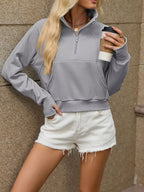 Half-zip Sweatshirt Kangaroo Pocket (12)