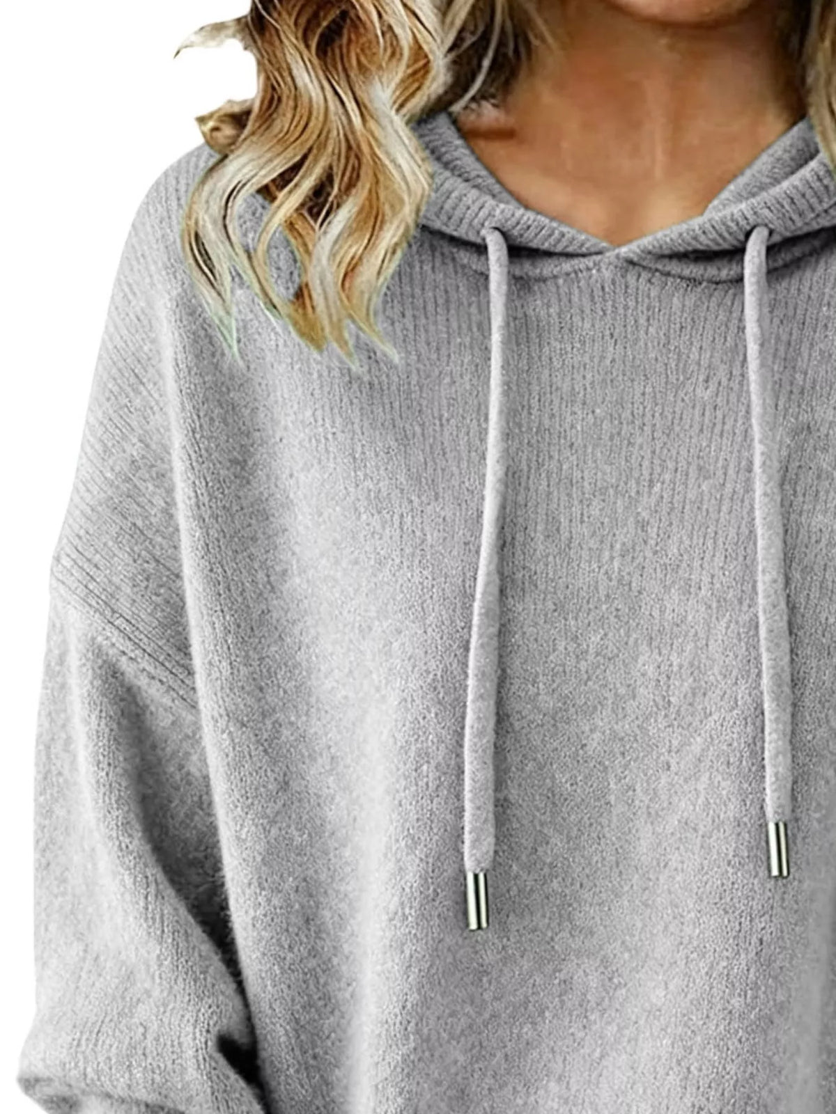 Drawstring Long Sleeve Hooded Sweater (5)