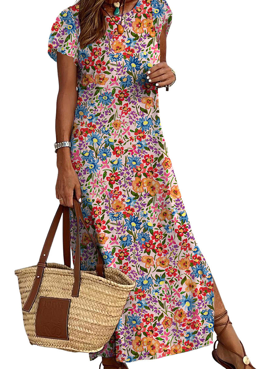 High Waist Print Dress Slim Fit Pullover photo 7