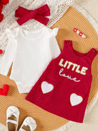 Children's Ruffled Bodysuit Dress Set Headband