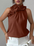 Ruffle High Neck Sleeveless Top (8)