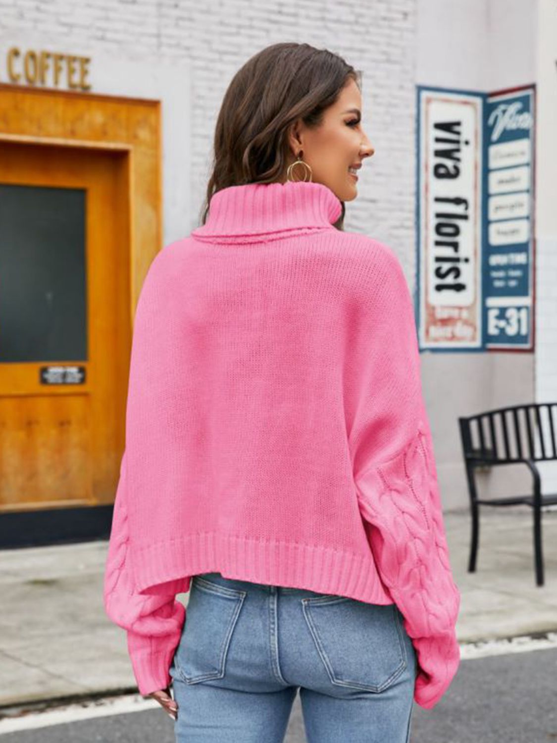 Turtle Neck Cable-knit Sweater (9)