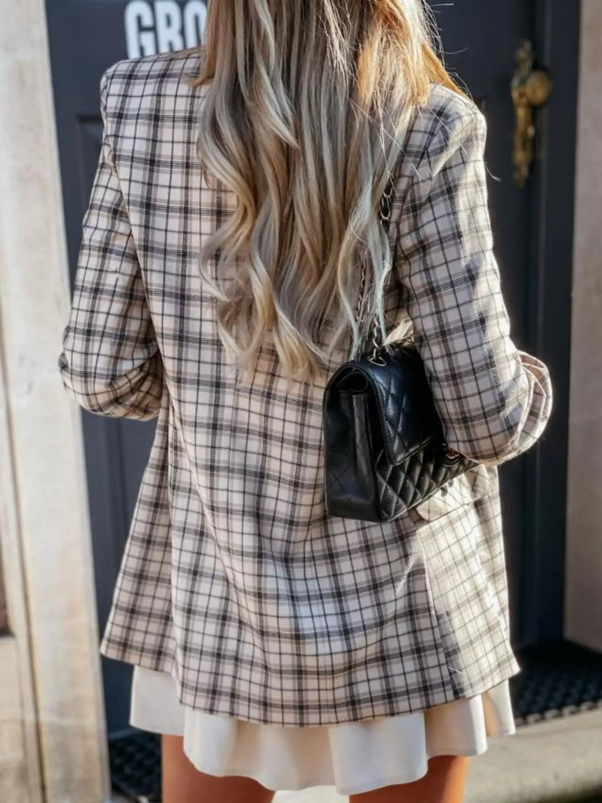 Houndstooth Double-breasted Blazer (10)