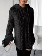 Cozy Textured Drawstring Fleece Hoodie (7)
