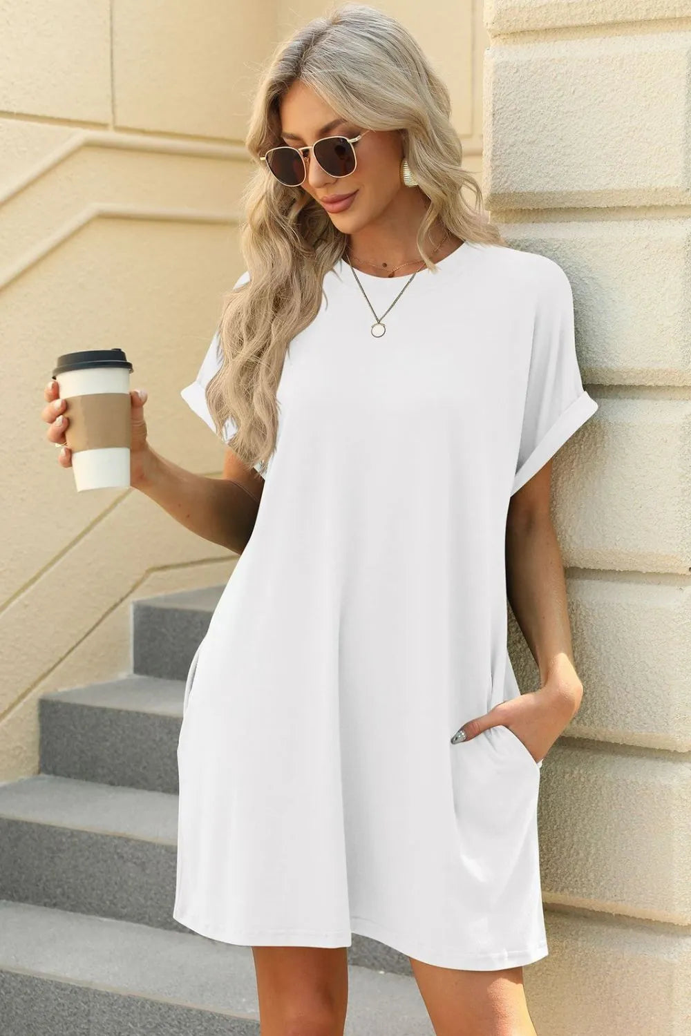 Short Sleeve Mini Dress Pockets (35)