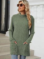 Ribbed Mock Neck Long Sleeve T-shirt (18)