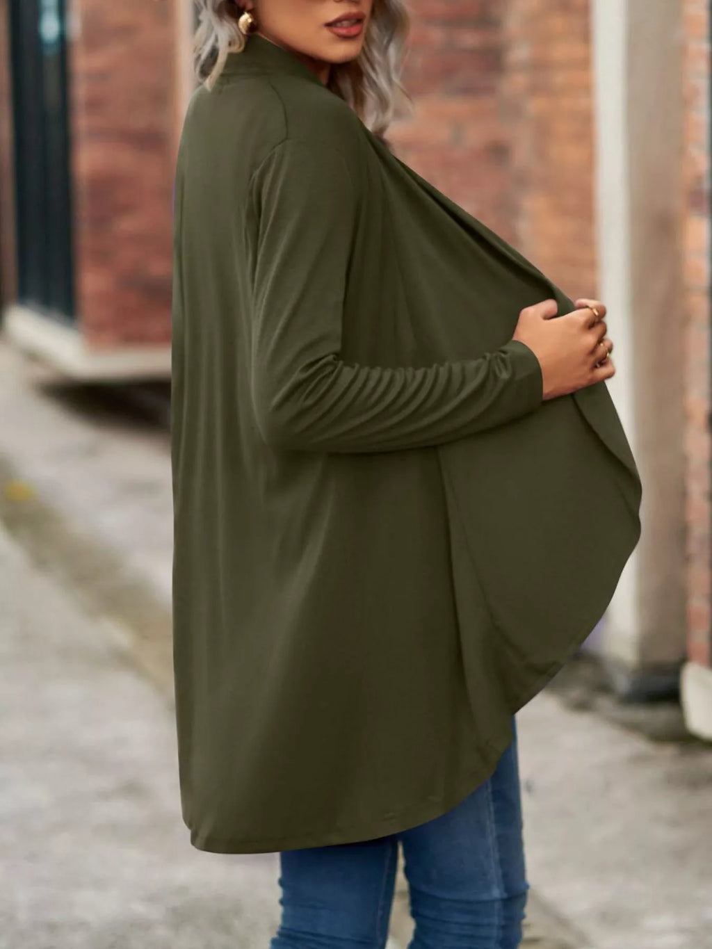 Open-front Dropped Shoulder Cardigan (17)