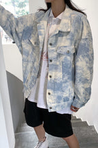 Tie-dye Denim Jacket Peplum Loose photo 4