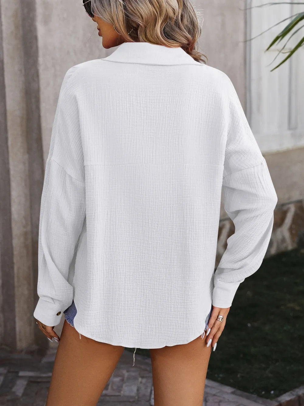 Textured Pocketed Button Up Dropped Shoulder Shirt (16)