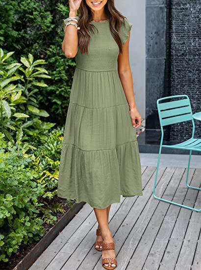 Bohemian Midi Short Sleeve Dress photo 6