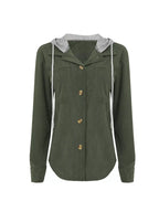 Hooded Corduroy Button-down Jacket (15)