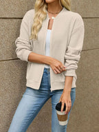 Zip-up Dropped Shoulder Top (7)