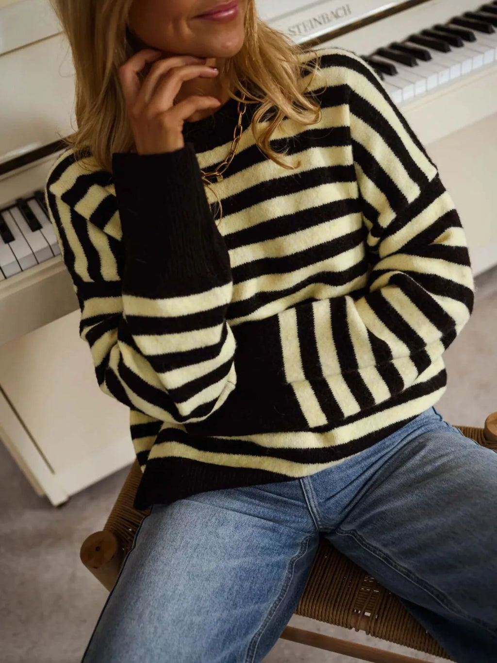 Striped Crew Neck Sweater (6)