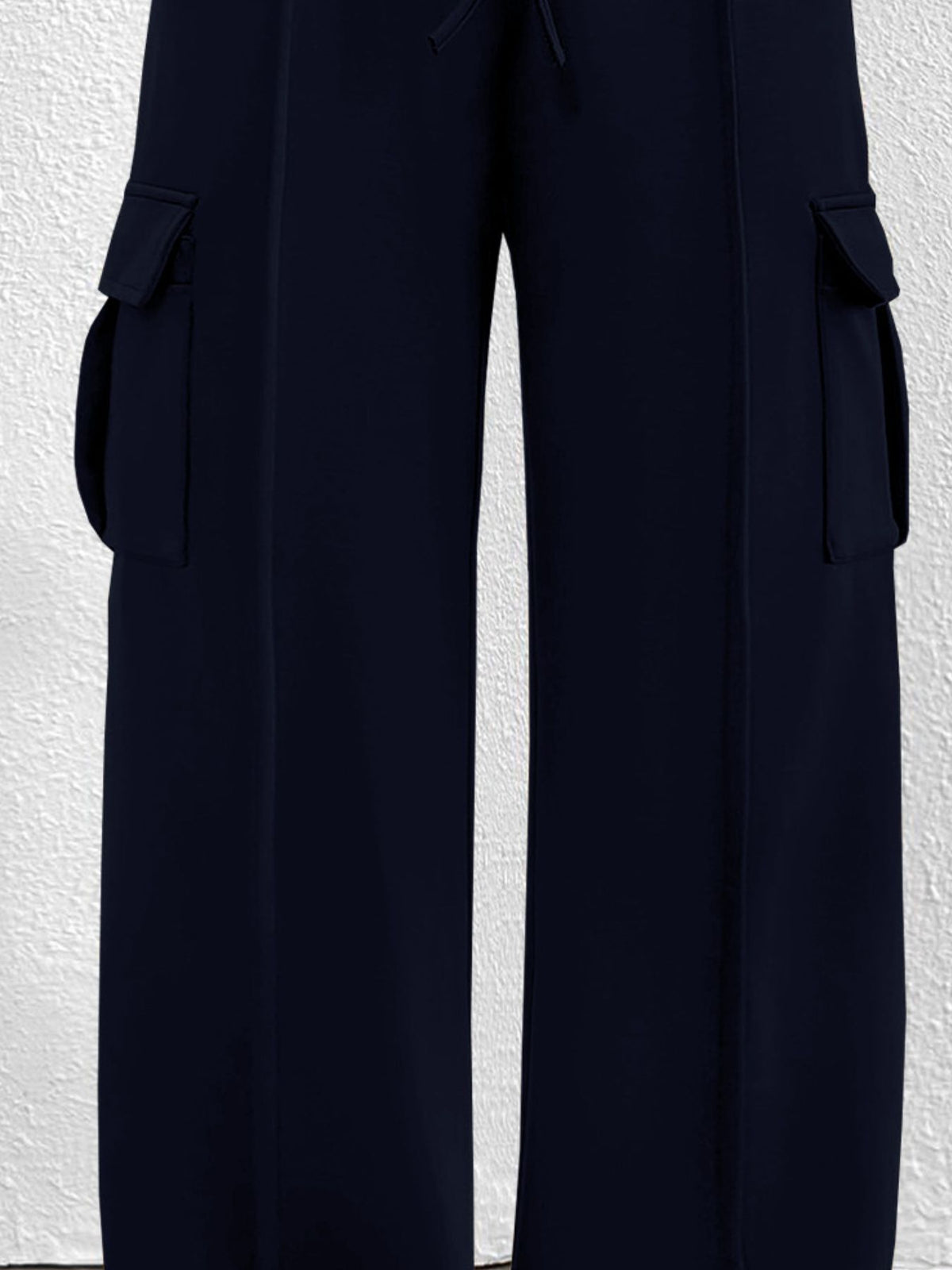 Casual High Waist Cargo Pants Drawstring (24)