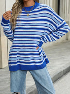 Striped Mock Neck Long Sleeve Sweater (3)