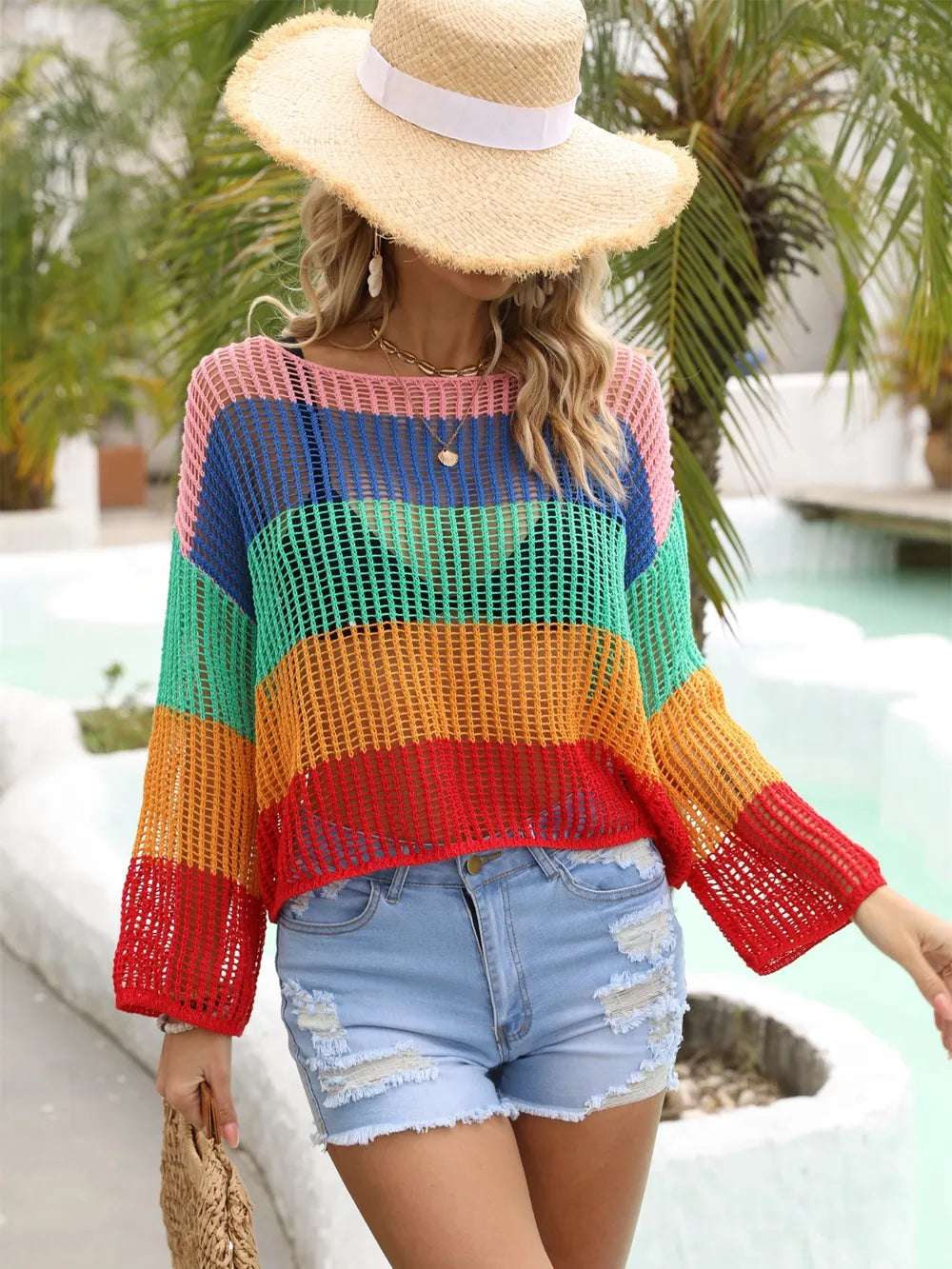 Block Openwork Boat Neck Cover Up (10)