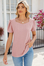 Eyelet Puff Sleeve T-shirt (26)