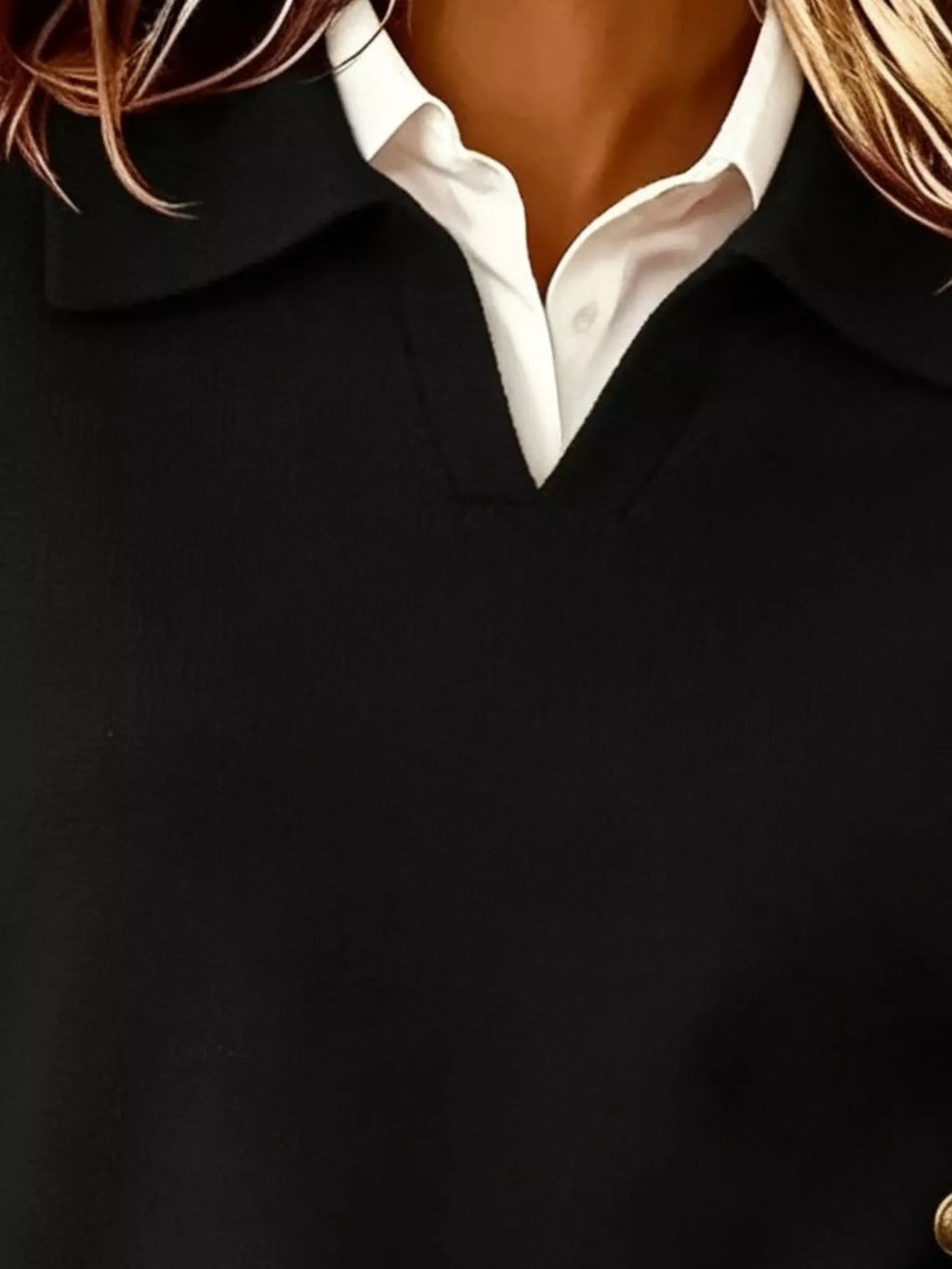 Chic Collared Decor-button Sweater (17)