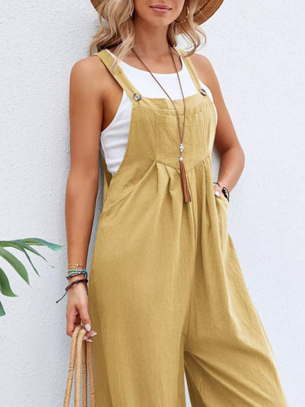 Full Size Casual Wide-leg Overalls Pockets Plus (8)