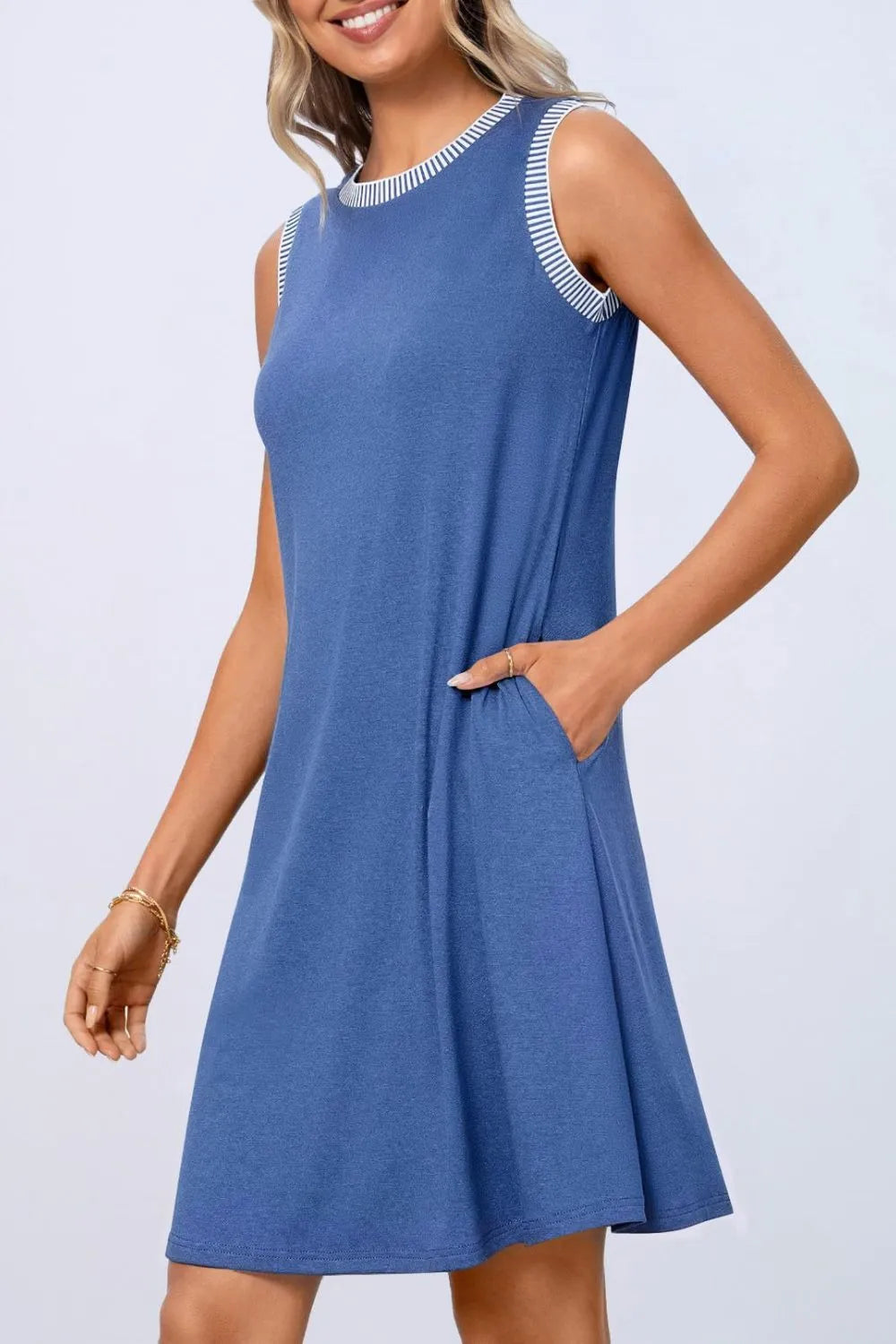 Round Neck Sleeveless Mini Tank Dress (13)
